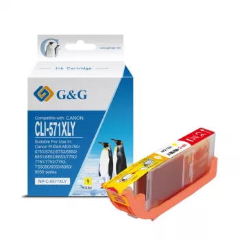G&G XL žltá atramentová kazeta kompatibilná s Canon CLI-571XLY (13859)