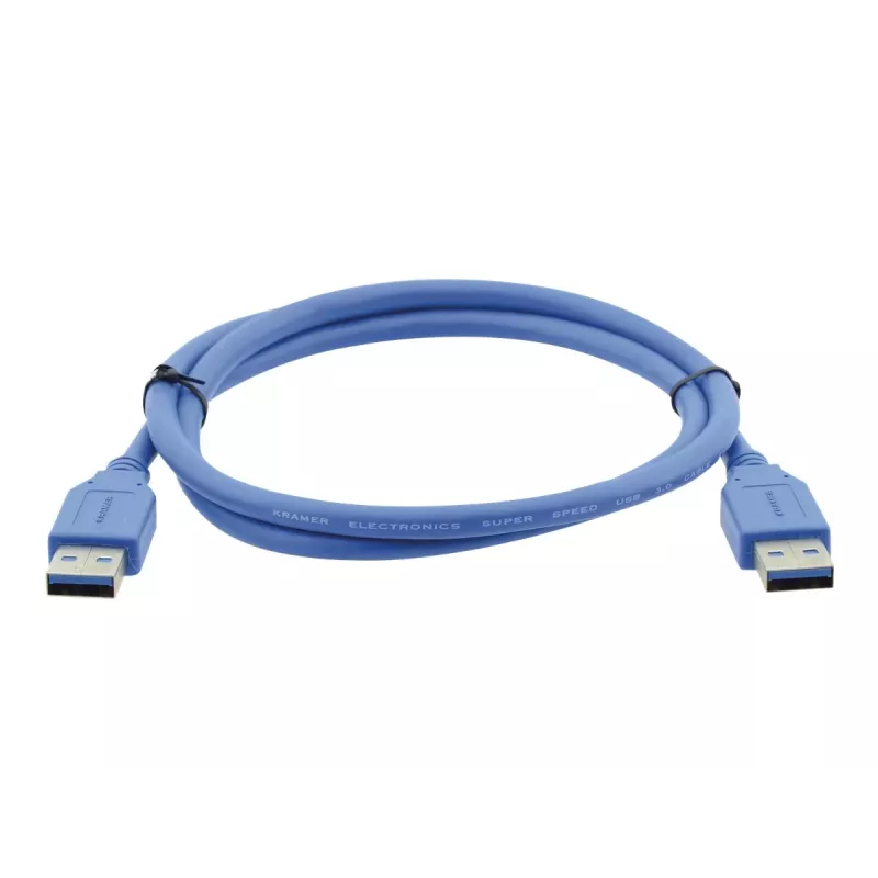 Kramer C-USB3/AA-3 USB 3.0 kábel, Type-A samec na Type-A samec, 0,9 m, modrý 96-0230003
