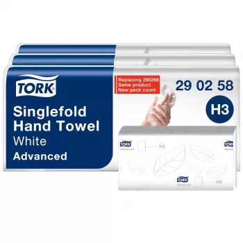Tork Advanced H3 Z-skladané utierky 2-vrstvové biele (290258) – 3750 utierok