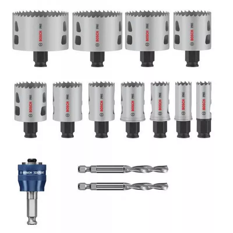 Bosch 2608594426 Progressor for Wood and Metal 11-dielna sada korunkových vrtákov (20-76 mm) s adaptérmi Power Change a pilotnými vrtákmi