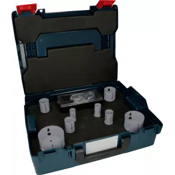 Bosch Progressor pre drevo a kov sada dierových píl, 7-dielna, priemer 20-114 mm, Power Change upínanie, HSS bi-metal, s kufrom 2608594431