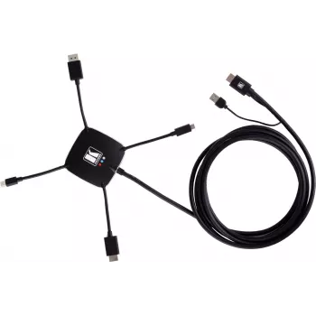 Kramer K-SPIDER multi-format prezentačný adaptérový kábel - HDMI/DisplayPort/Mini DisplayPort/USB-C na HDMI/USB - 3,05 m - 4K aktívny 91-00015599
