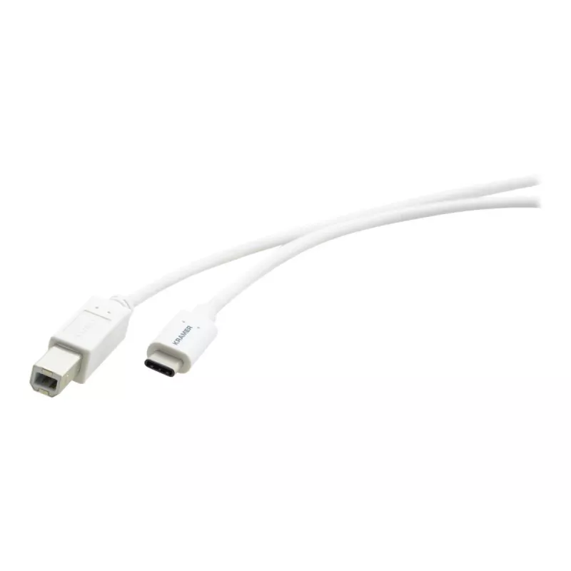 Kramer C-USB/CB-10 USB 2.0 kábel, konektor samec USB-C na konektor samec USB-B, 3 m, biely 96-02357110