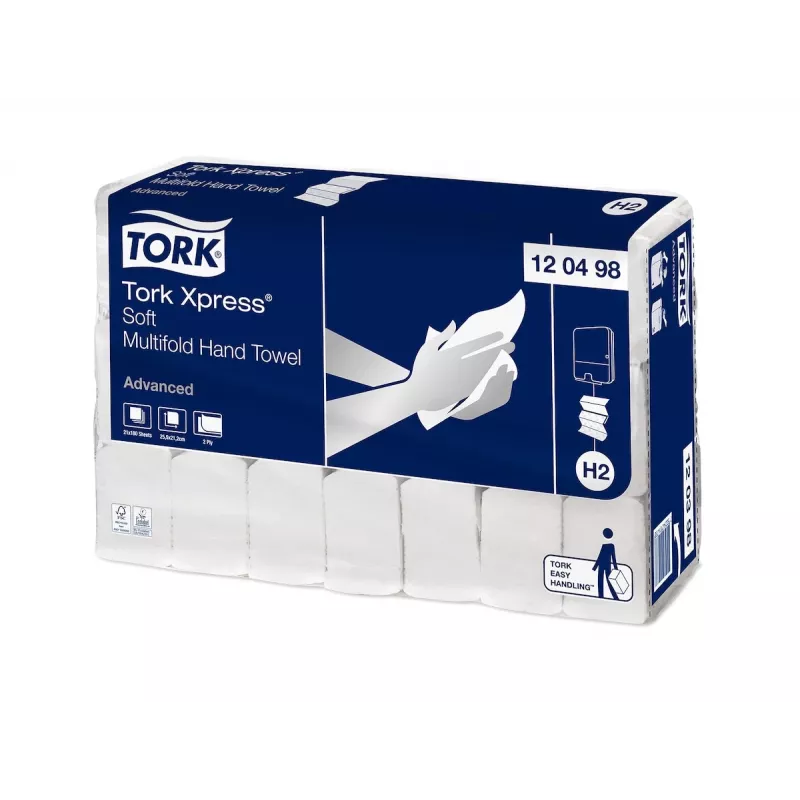 TORK Xpress Soft H2 Advanced Interfold 2-vrstvové papierové uteráky, biele, 3780 listov (120498)