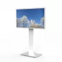 HI-ND MOUNTS HI-ND podlahový stojan sklo univerzálny 49-65 biely RAL 9003 stojan na displej FS0000-5001-01