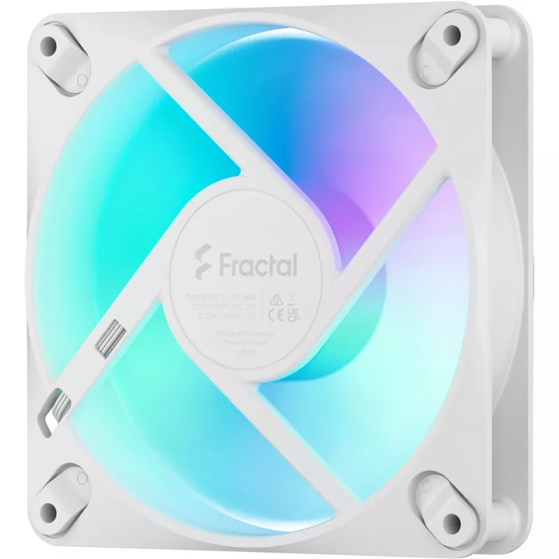 Fractal Design Dynamic 3-12 RGB White 120mm skriňový ventilátor FD-F-DR3-1202