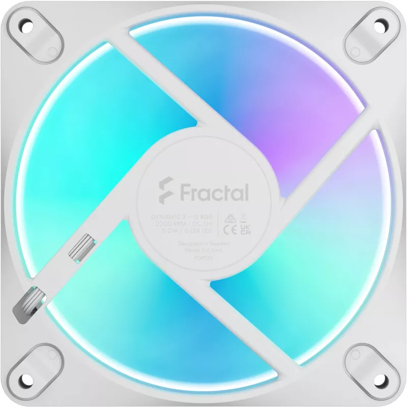 Fractal Design Dynamic 3-12 RGB White 120mm skriňový ventilátor FD-F-DR3-1202