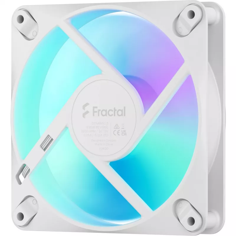 Fractal Design Dynamic 3-12 Reverse RGB White skriňový ventilátor, 120 mm, PWM, ARGB, Reverse Blade FD-F-DR3-1205