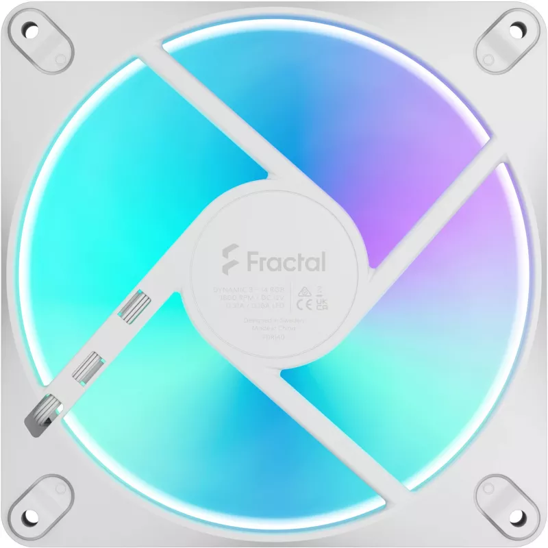 Fractal Design Dynamic 3-14 RGB White 140 mm PWM skriňový ventilátor FD-F-DR3-1402