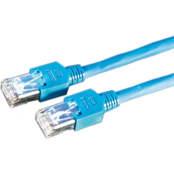 Dätwyler 21.05.8104 10 m SFTP Cat5e patch kábel, RJ-45 na RJ-45, bezhalogénový, modrý