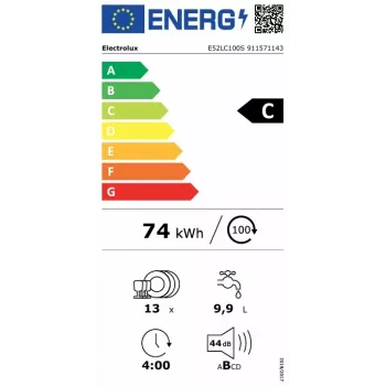 Electrolux E52LC100S plne integrovaná umývačka riadu, 60 cm, 13 súprav, AirDry, invertorový motor, energetická trieda D
