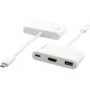 Kramer ADC-U31C/M2 USB-C multiport adaptér – 4K HDMI, USB-A, USB-C PD, 17 cm, biely 99-97210004