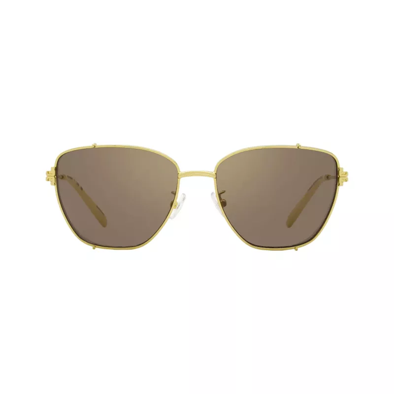 Tory Burch dámske hranaté slnečné okuliare TY6105, tmavý havannový rám, hnedé gradientové šošovky, 55 mm TY6105-32787N