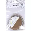 Artoz papierové darčekové visačky hnedá biela Hangtag Set Kraft okrúhle 6,5 cm 6 ks (144500-255)