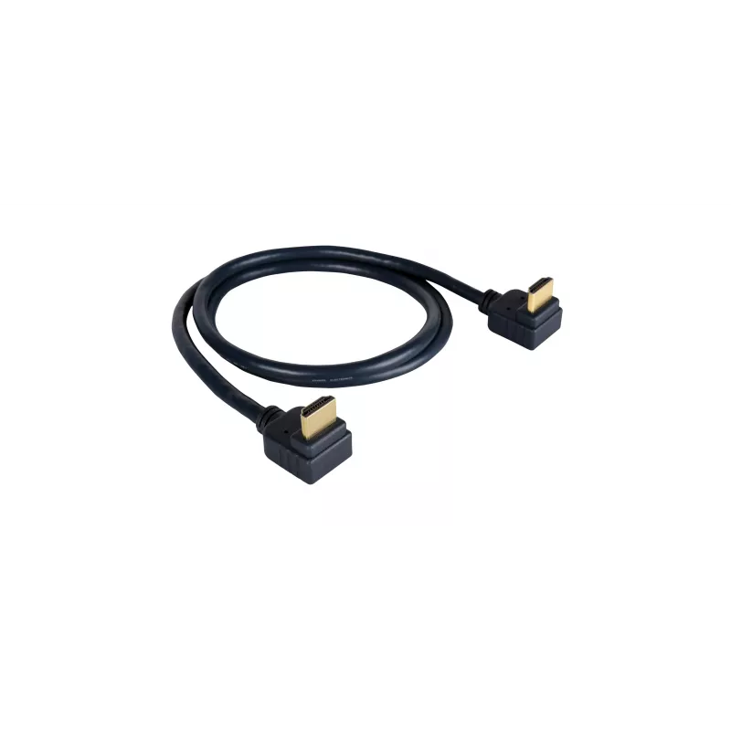 Kramer C-HM/RA-6 High-Speed HDMI kábel s Ethernetom, HDMI konektor samec na pravouhlý HDMI konektor samec, 1,8 m, trojité tienenie, sivý, podpora 4K 97-0143006
