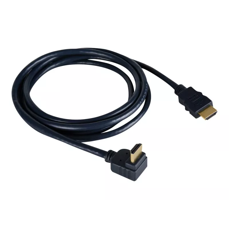 Kramer C-HM/RA-6 High-Speed HDMI kábel s Ethernetom, HDMI konektor samec na pravouhlý HDMI konektor samec, 1,8 m, trojité tienenie, sivý, podpora 4K 97-0143006