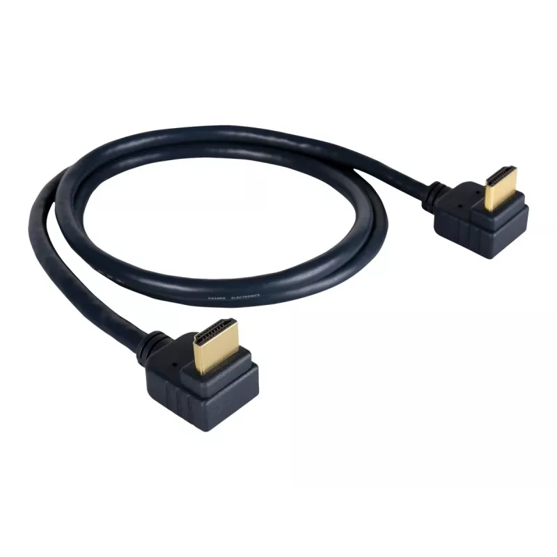 Kramer C-HM/RA2-3 High-Speed HDMI kábel s Ethernetom, pravouhlý na pravouhlý, 0,9 m, sivý, podpora 4K 97-0144003