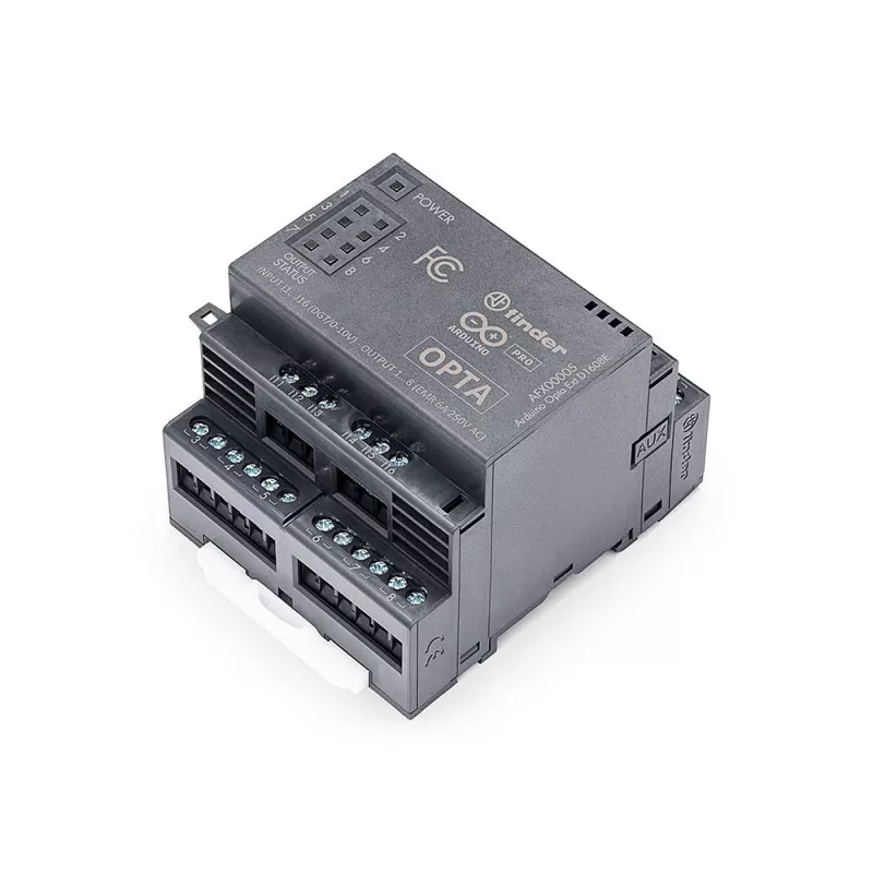 Arduino Pro Opta Ext D1608E rozširujúci modul, 16 programovateľných napäťových vstupov, 8 elektromechanických relé 250 V AC 6 A (AFX00005)