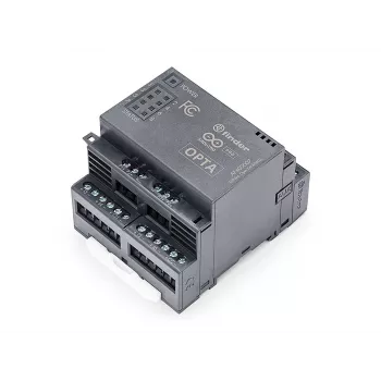 Arduino Opta analógový rozširujúci modul AFX00007 - 4 konfigurovateľné analógové vstupy, 2 analógové výstupy, 12-24 VDC, DIN lišta