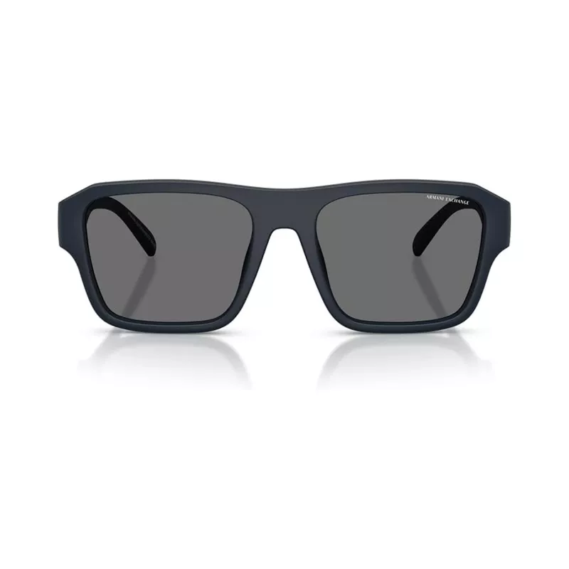 Armani Exchange pánske AX4154SU-56 obdĺžnikové slnečné okuliare, čierny rám, sivé šošovky, 56mm