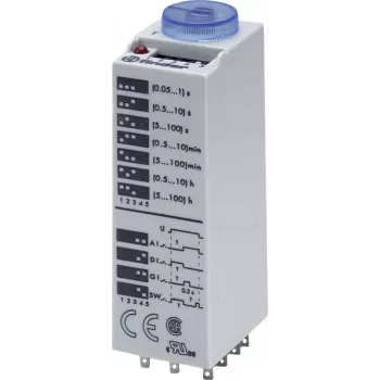 Finder multifunkčné časové relé 85.03.0.024.0000, 24V AC/DC, 3 CO, 16 funkcií, DIN lišta