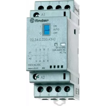 Finder modulárny stýkač 230V AC/DC 4NO 25A LED 22.34.0.230.4340