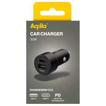 Aqiila CHARGEBIRD CC2 auto nabíjačka čierna, 32 Watt (AQCCCC2CBI403)