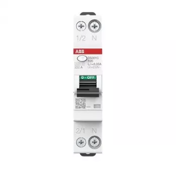 ABB DS301CA-B20/0.03 RCBO, 1P+N, 20 A, 30 mA, typ A, B-charakteristika, 6 kA 2CSR255163R1205