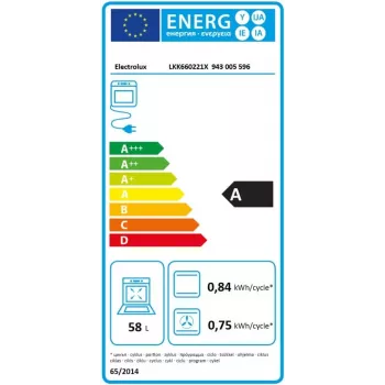 Electrolux LKK660221X voľne stojaci plynový sporák s elektrickou rúrou, anti-fingerprint nerez, 60 cm