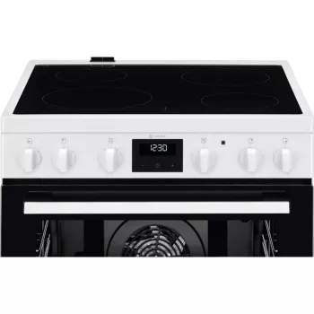 Electrolux LKR64023AW voľne stojaci elektrický sporák so sklokeramickou varnou doskou, 4 zóny, 58L rúra, biela
