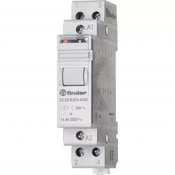 Finder 20 séria impulzné relé, 1NO+1NC, 20A, cievka 24V AC, DIN lišta 202380244000