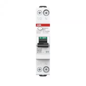 ABB DS301CA-B13/0.03 RCBO 1P+N 13A B-charakteristika 30mA 6kA Typ A 2CSR255163R1135