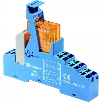 Finder 48.P6.9.024.4050 rozhranie reléový modul, 24 V DC cievka, 16 A SPDT kontakt, montáž na DIN lištu, LED indikácia