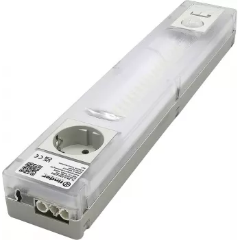 Finder LED osvetlenie do rozvádzača so Schuko zásuvkou, 6W, 1000lm, 4000K, biela/priehľadná, 360mm 7L.55.8.230.4200