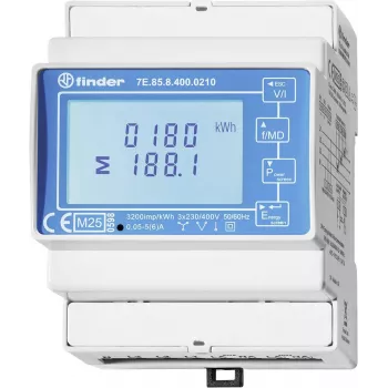 Finder 7E.85.8.400.0210 Jednofázový digitálny elektromer s Modbus RTU, CT 400A, trieda B