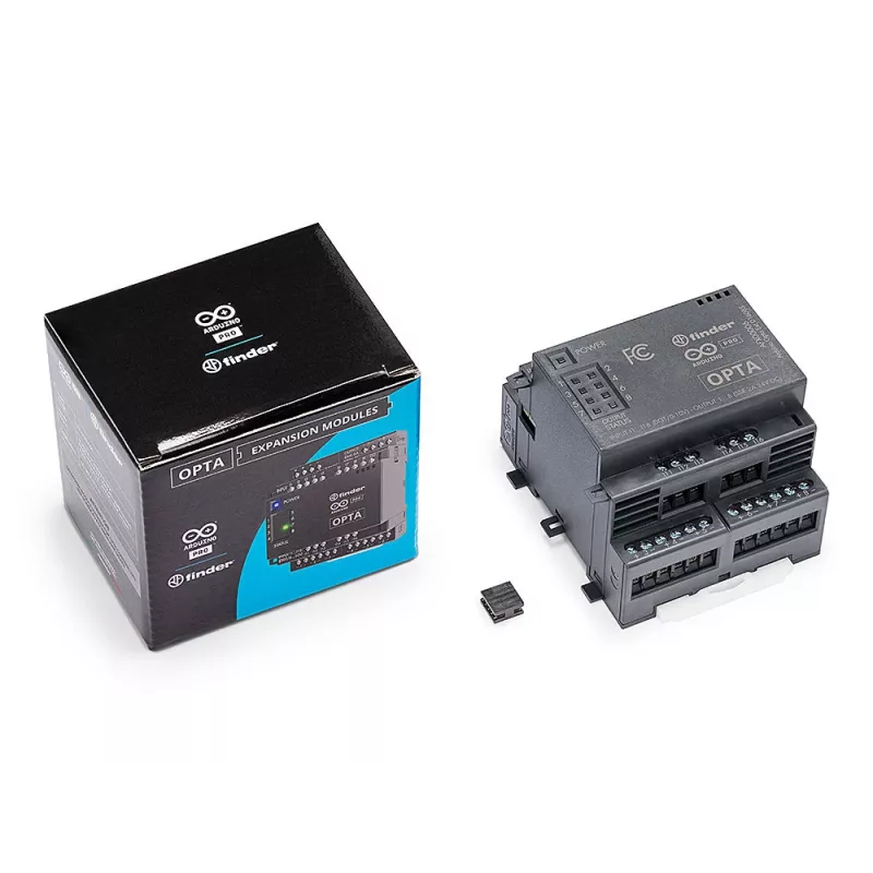 Arduino Pro Opta Ext D1608S Rozširujúci modul, 16 programovateľných napäťových vstupov, 8 polovodičových relé 24 V DC 2 A (AFX00006)