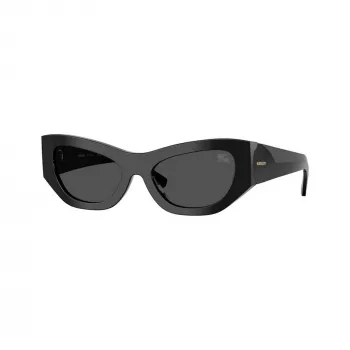 Burberry BE4450U300187 dámske slnečné okuliare, lesklý čierny rám, tmavosivé sklá, 54 mm