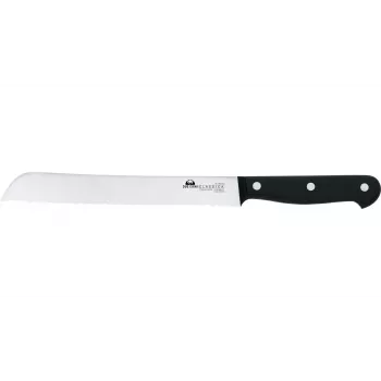 DUE CIGNI 2C 761/20 zúbkovaný nôž na chlieb 26 cm X50CrMoV15 oceľ čierny POM rukoväť