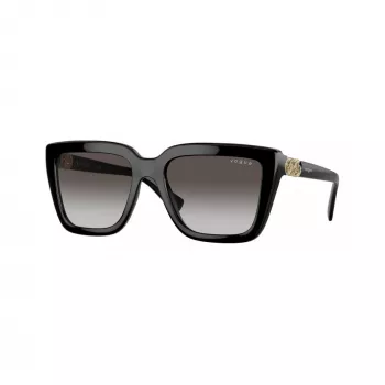 Vogue VO5575SBW448G dámske slnečné okuliare, hranatý acetátový rám, čierny, sivé gradientné šošovky, 55mm