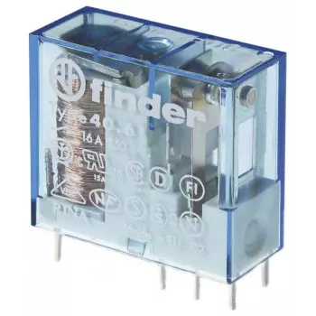 Finder 40.61.7.024.1000 miniatúrne výkonové relé, 1 prepínací kontakt, 16 A, cievka 24 V DC, montáž do pätice