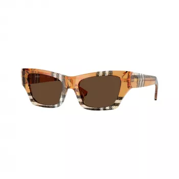 Burberry BE4441U414673 dámske slnečné okuliare, hranaté, Havana, s hnedými gradientovými sklami 52/19/140 mm