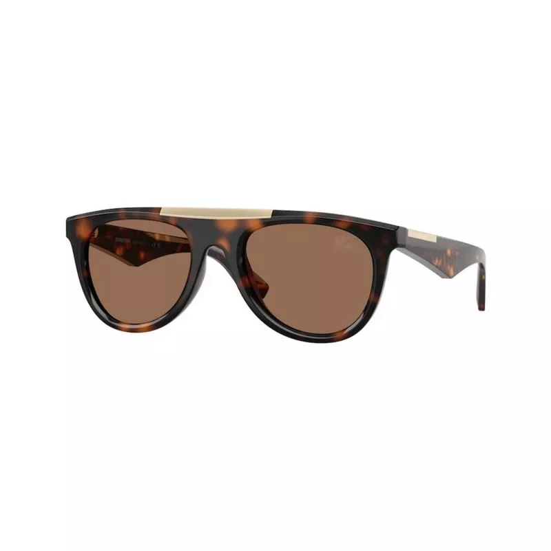 Burberry BE4452U300273 pánske obdĺžnikové slnečné okuliare, tmavý rám Havana, hnedé sklá, 53-21-145 mm