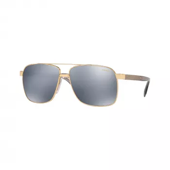 Versace VE2174-1002Z3 pánske pilotné slnečné okuliare, čierny rám, sivé zrkadlové šošovky, 59/13/145 mm
