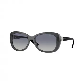 Vogue VO2943SB31324 Dámske Cat-Eye slnečné okuliare, transparentný ružový rám, ružové zrkadlové šošovky, 55mm
