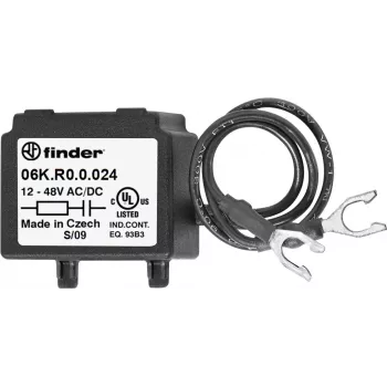 Finder 06K.R0.0.024 RC zhášací modul pre cievky relé, 6-24V AC/DC, 100Ω + 0,1µF, zásuvný modul