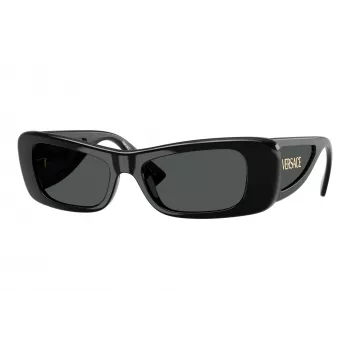 Versace dámske VE4481-GB1-87 hranaté slnečné okuliare, čierny rám, sivé sklá, 54 mm