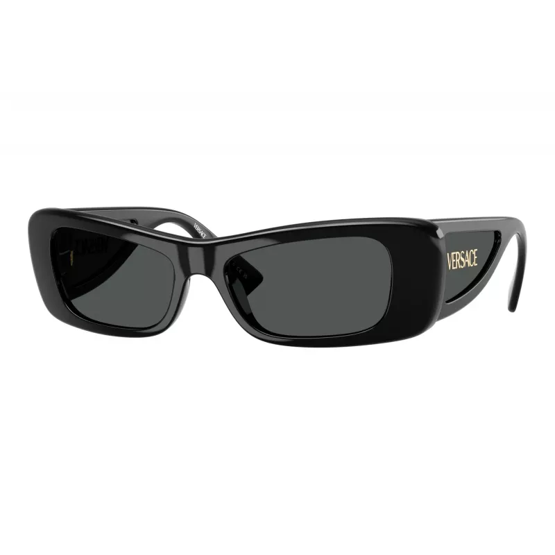 Versace dámske VE4481-GB1-87 hranaté slnečné okuliare, čierny rám, sivé sklá, 54 mm
