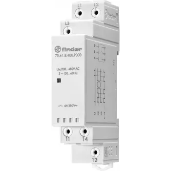 Finder 70.61.8.400.P000 3-fázové napäťové monitorovacie relé, 400 V AC, 1 CO, DIN lišta