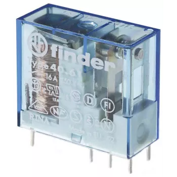 Finder miniatúrne výkonové PCB relé 1 prepínací 16A 24V DC cievka 406190241000