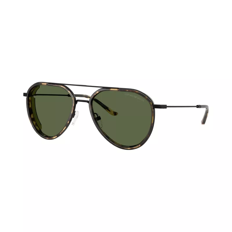 Emporio Armani pánske slnečné okuliare obdĺžnikové EA2163-300171 čierne/sivé 56 mm